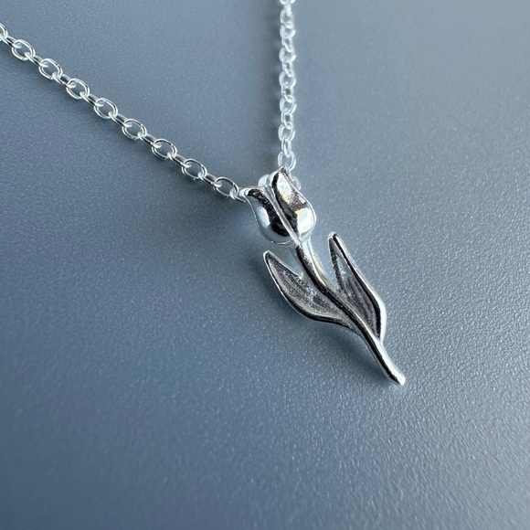 Sterling Silver Rose Necklace - Picture 7 of 7